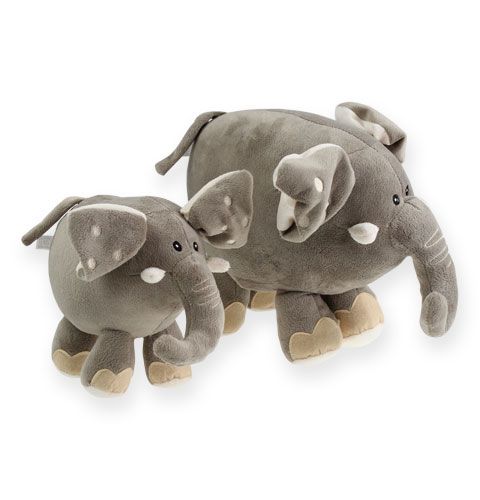 Floristik24 Pluche olifant 20cm grijs