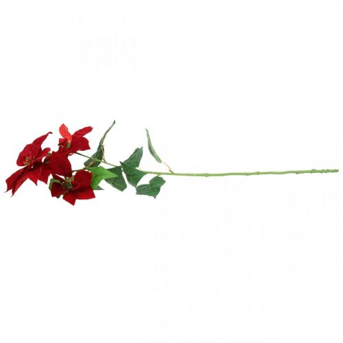 Floristik24 Kunst kerstster rode steel bloem 3 bloemen 85cm