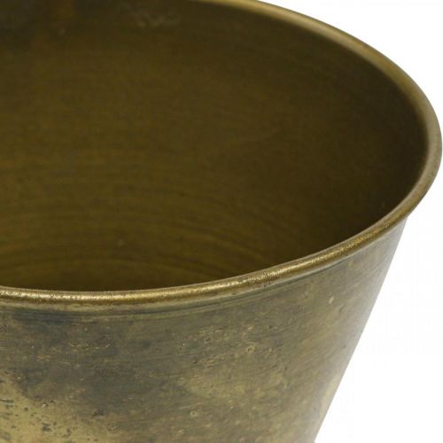 Floristik24 Vintage plantenbak metalen bekervaas messing Ø11,5cm H13,5cm