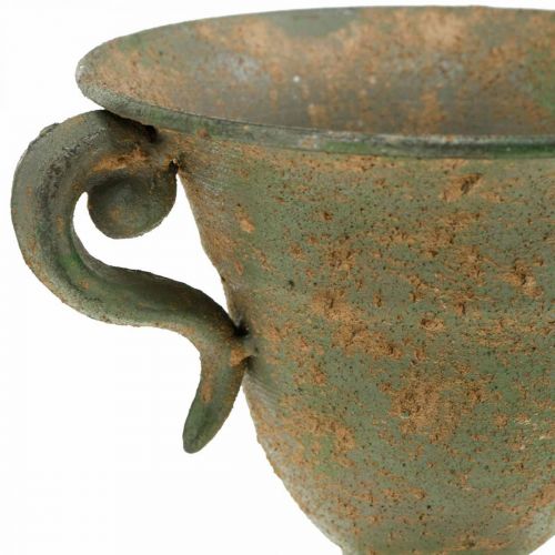Floristik24 Metalen amfora, plantenbeker, beker met handvatten Ø12,5cm H15cm