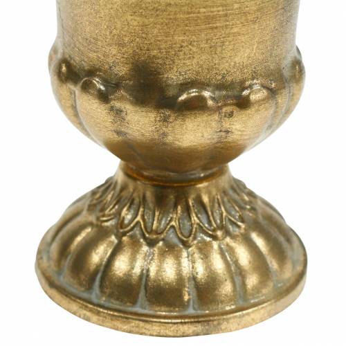 Floristik24 Beker antiek look goudkleurig metaal Ø9cm H12.5cm