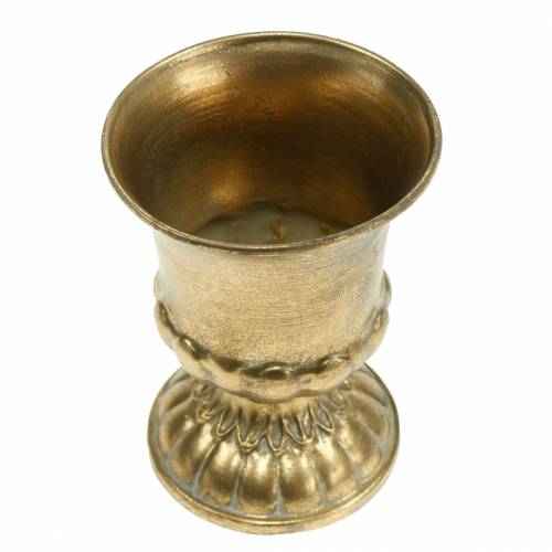 Floristik24 Beker antiek look goudkleurig metaal Ø9cm H12.5cm