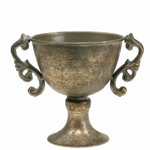 Floristik24 Metalen beker antiek goud Ø14cm H16cm