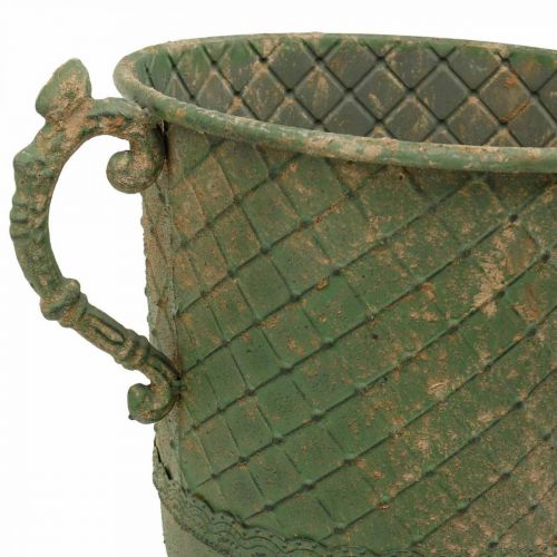 Floristik24 Metalen beker voor opplant, beker met handvatten, plantenbak Ø25cm H43cm