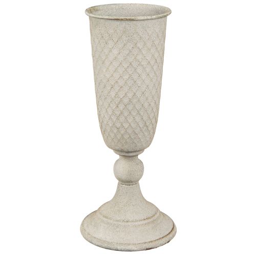 Floristik24 Kopvaas van metalen beker vintage in grijs Ø10cm H24cm