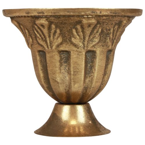 Floristik24 Kop vaas decoratie kop metaal goud antiek look Ø13cm H11,5cm