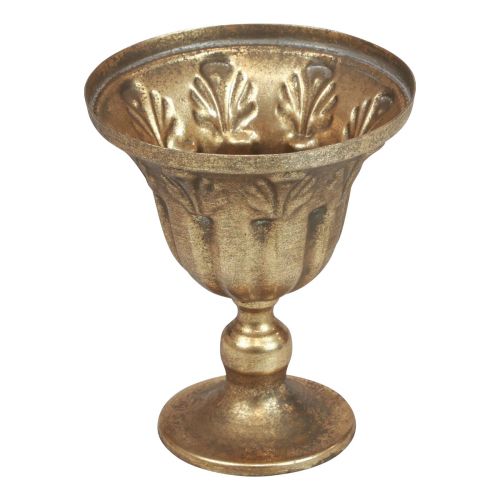 Kop vaas decoratie kop metaal bokaal goud antiek Ø13cm H15,5cm