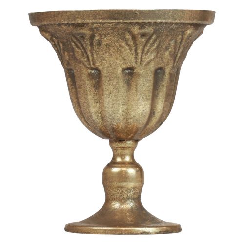 Kop vaas decoratie kop metaal bokaal goud antiek Ø13cm H15,5cm