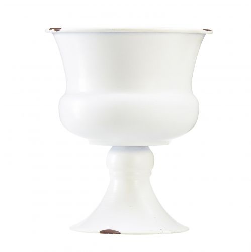 Artikel Kopvaas sierkop wit roest Ø13,5cm H15cm Shabby Chic