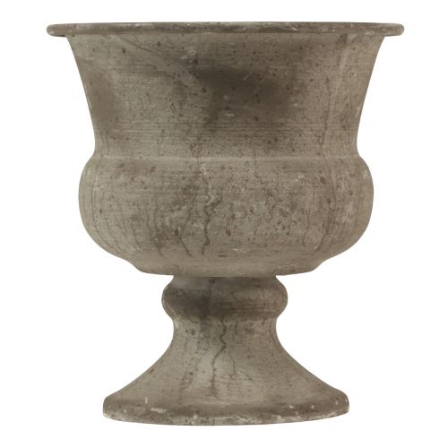 Floristik24 Kopvaas metaal sierschaal grijs antiek Ø13,5cm H15cm
