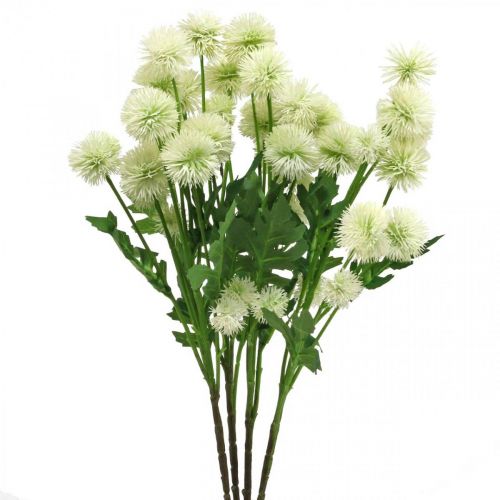 Kunsttak pompon deco tak wit 61cm 4st