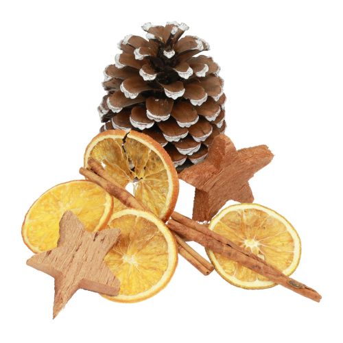Potpourri Kerst sinaasappelschijfjes kegels kaneelhout 150g