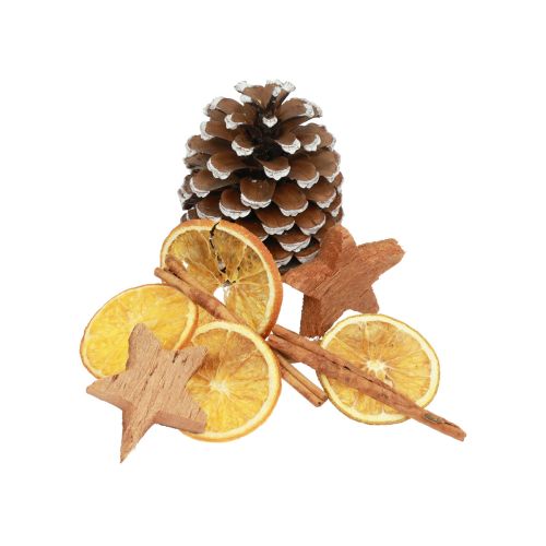 Floristik24 Potpourri Kerstkegels sinaasappelschijfjes kaneelhout 150g