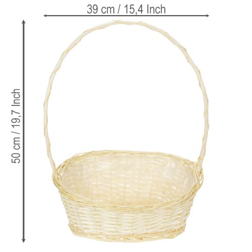 Houten Presentmand met Handgreep 38x27cm Wit | Floristik24.nl