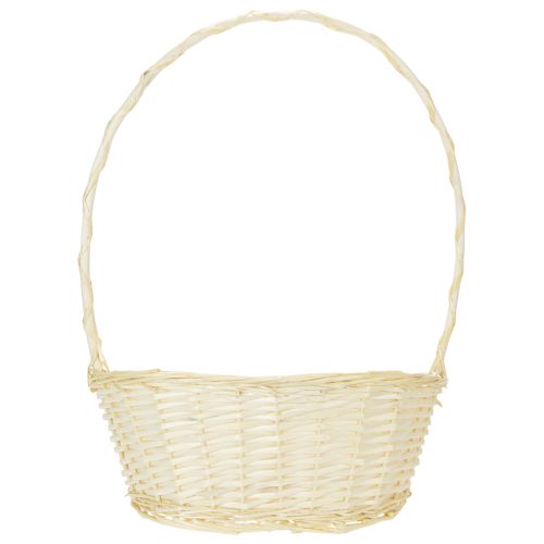 Houten Presentmand met Handgreep 38x27cm Wit | Floristik24.nl
