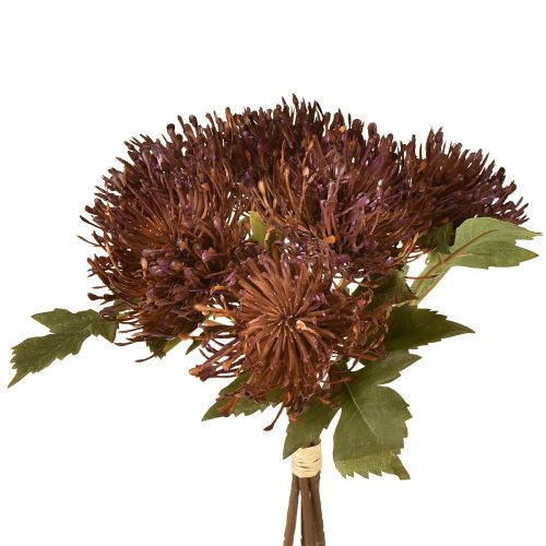 Protea kunstspeldenkussen Leucospermum paars 30cm 6 stuks