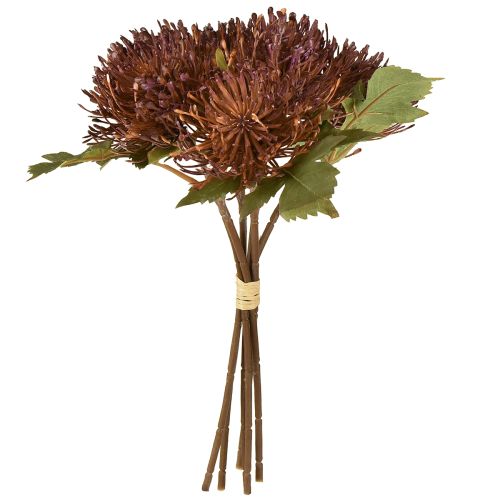 Artikel Protea kunstspeldenkussen Leucospermum paars 30cm 6 stuks