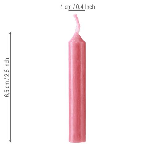 Artikel Poppenkaarsen 10mm rood Wiedemann kaarsen 65/10 50 stuks