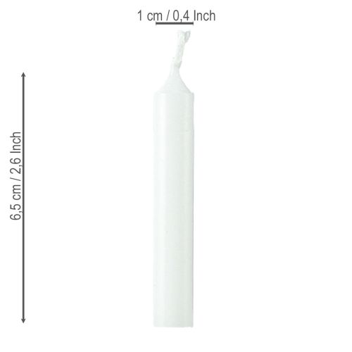 Artikel Poppenkaarsen 10mm Wiedemann kaarsen wit 65/10 50 stuks