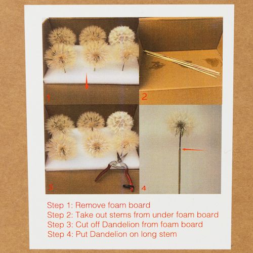 Artikel Kunstmatige paardenbloem, decoratieve bloem voor een modern interieur, woonaccessoire, 50 cm, 4 stuks