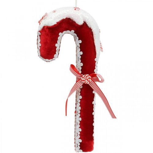 Floristik24 Snoepstok decoratie groot Kerst rood wit met kant H36cm