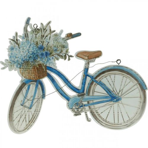 Deco bord hout fiets zomer deco bord blauw, wit 31 × 25cm