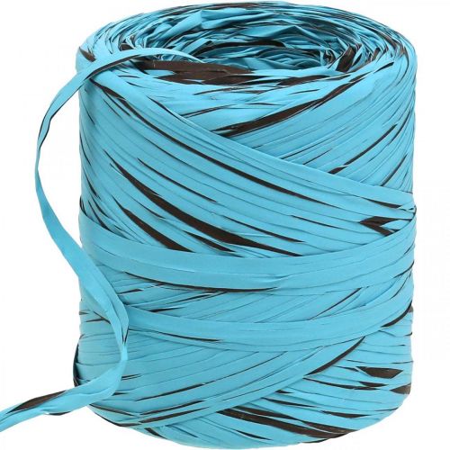 Artikel Decoratief lint van kunststof, raffia, veelkleurig cadeaulint blauwbruin L200m