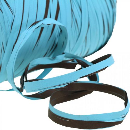 Artikel Decoratief lint van kunststof, raffia, veelkleurig cadeaulint blauwbruin L200m