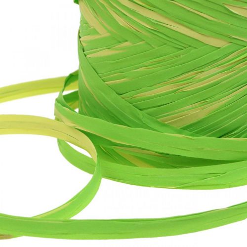 Raffia lint groen geel cadeaulint raffia 200m