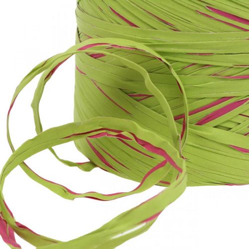 Artikel Raffia lint lichtgroen, roze, poly raffia 200m