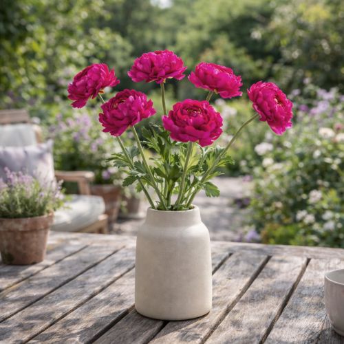 Artikel Kunstmatige ranunculus als enkele bloem voor een tijdloze en veelzijdige interieurstijl, 51 cm, 3 stuks