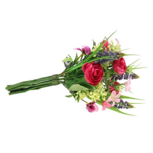Floristik24 Ranonkelboeket met druifjes Roze 25cm