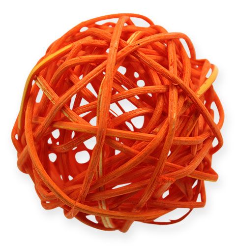 Rotan ballen 4,5 cm oranje abrikoos 30st