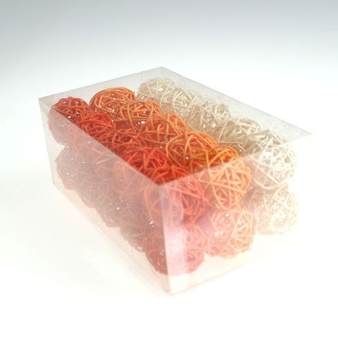 Floristik24 Rotanballen 4,5cm oranje abrikoos 30 st