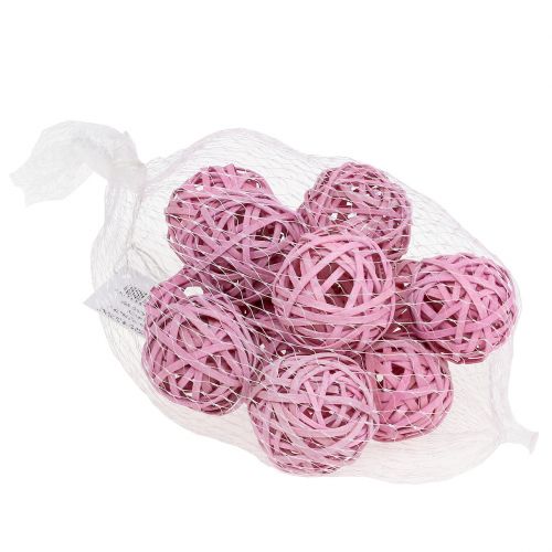 Floristik24 Rotan bal roze Ø4cm 12st