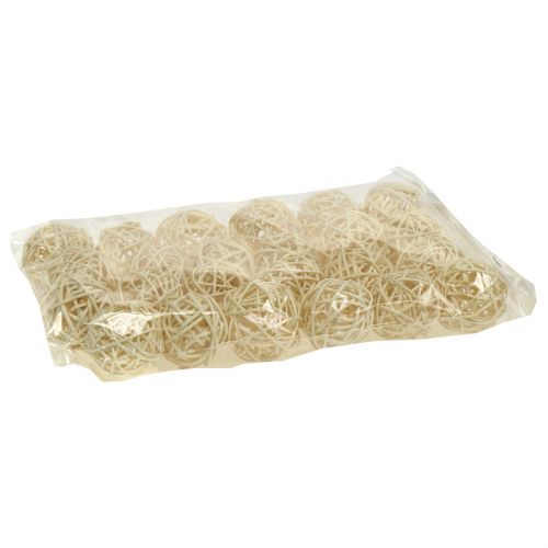 Artikel Rotan bol gebleekt Ø4cm 24 st