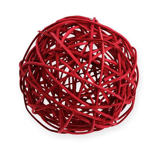 Floristik24 Rotan bal 10cm rood 10st