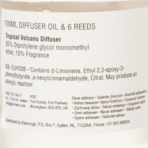 Artikel Kamergeurverspreider met exotische kokos- en mangogeur voor langdurige frisheid in huis, 19 cm, 2 stuks