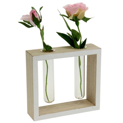 Floristik24 Reageerbuisjes in houten frame 13cm x 12cm 2st