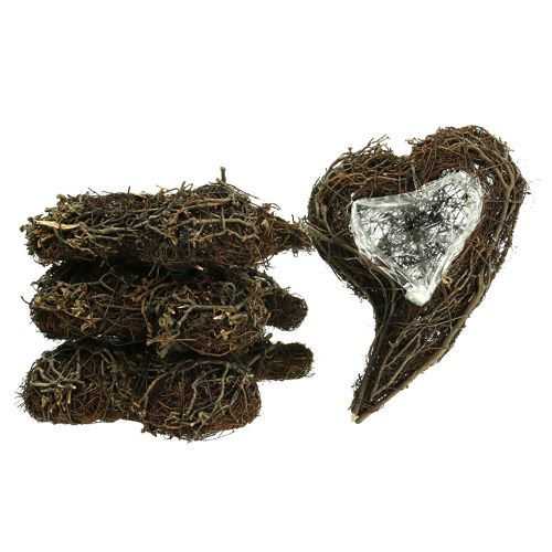 Artikel Wijnstokplant hart natuur 15cm x23cm x5cm 4st