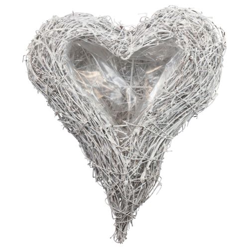 Wijnstok hartplant hartplant schaal wit naturel 16×19cm×5,5cm