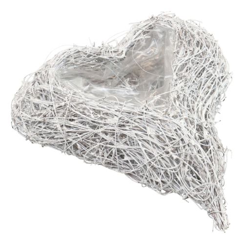 Wijnstok hartplant hartplant schaal wit naturel 16×19cm×5,5cm