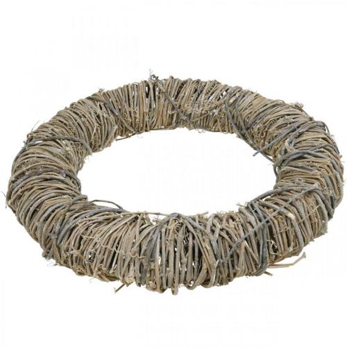 Artikel Wijnrankkrans decoratieve krans rustieke decoratie wit gewassen Ø38cm