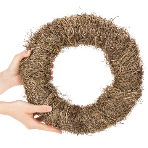 Krans van natuurlijk materiaal, decoratieve krans van natuurlijk materiaal voor doe-het-zelfprojecten, 35 cm | Floristik24.nl