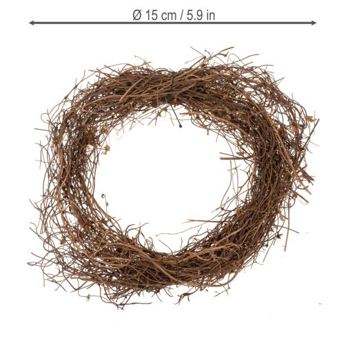 Artikel Natuurlijke druivenkrans Ø15cm, set van 10 - Ideaal voor herfst-, kerst-, paas- en rouwdecoraties