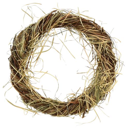 Artikel Wijnrankenkrans natuurlijke krans met hooi bruin groen Ø25cm 3 st
