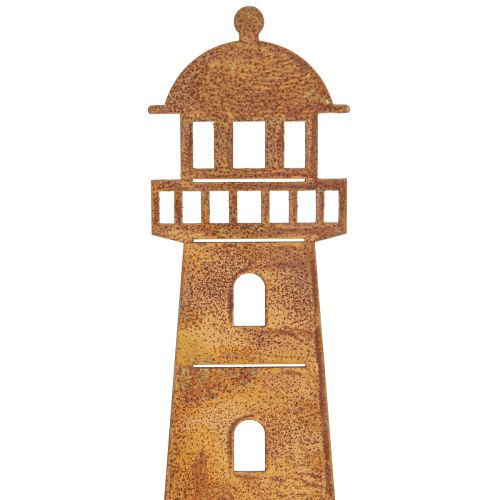 Artikel Regenmeter Vuurtoren Roestlook – Decoratieve regenmeter voor de tuin en schutting 41cm Roest