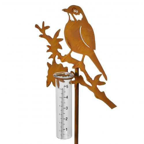 Regenmeter tuinplug roest vogel 23x7,5x110cm