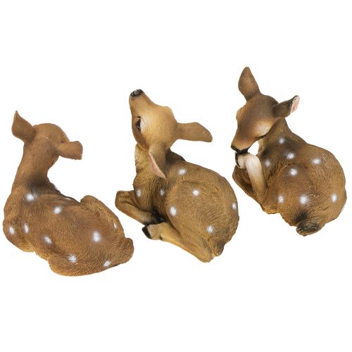 Artikel Hertendecoratie hertenfiguur liggend tafeldecoratie 13×6,5×12cm 3 stuks