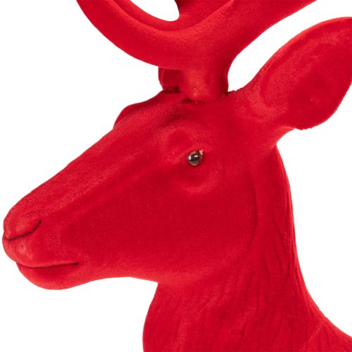Decoratief beeldje van een staand hert, groot, met fluweel beklede kerstdecoratie, 85 cm | Floristik24.nl